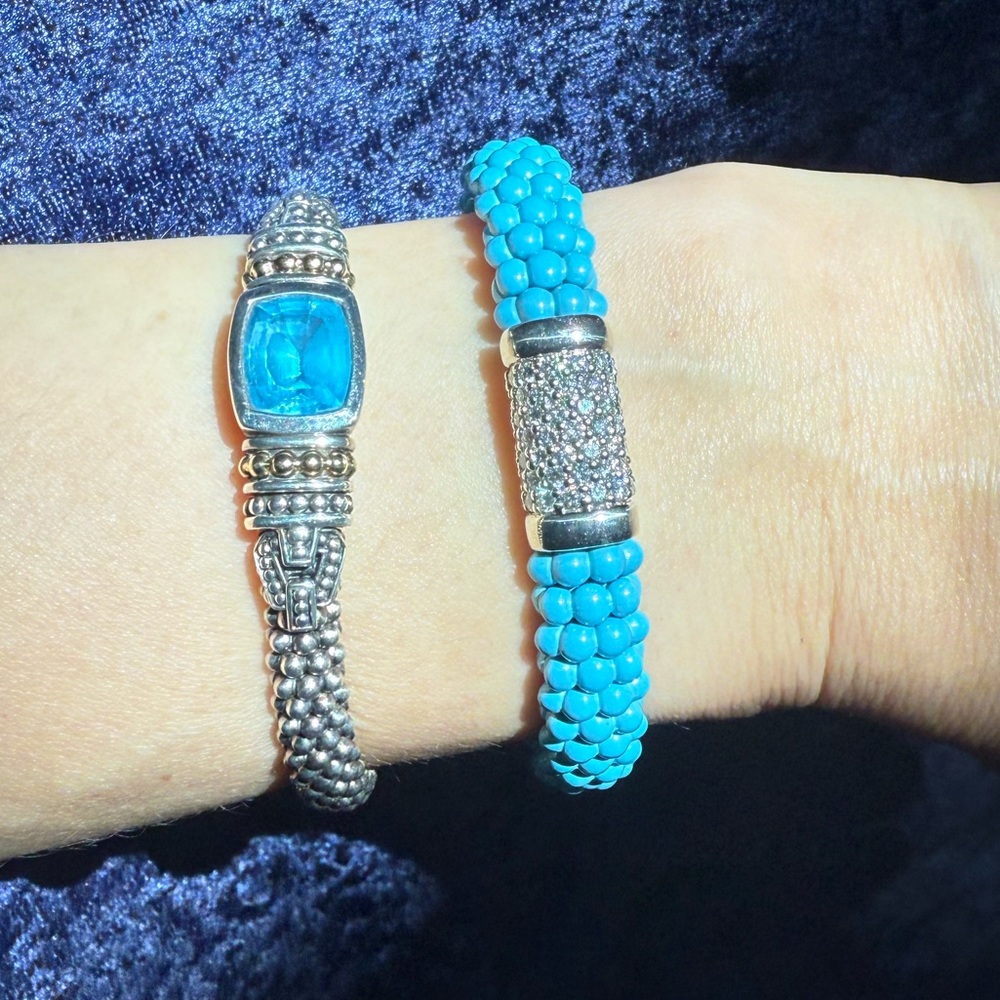 Rare find!!! Blue Caviar Blue Ceramic Diamond Bracelet S(6)from Lagos